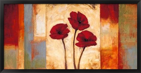 Framed Poppies In Rhythm I Print