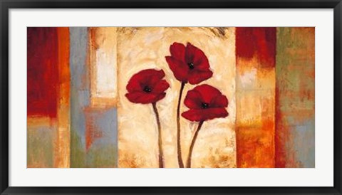 Framed Poppies In Rhythm I Print