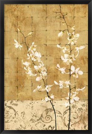 Framed Blossoms In Gold I Print