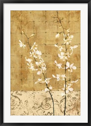 Framed Blossoms In Gold I Print