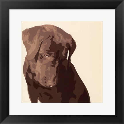 Framed Chocolate Labrador Print