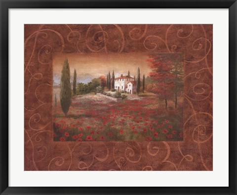 Framed Fields Of Tuscany II Print