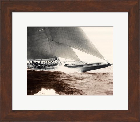 Framed Mariner&#39;s Museum - Rainbow&#39;s Finish 1934 Vintage Maritime Print