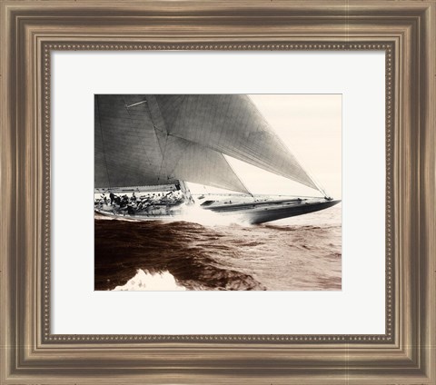 Framed Mariner&#39;s Museum - Rainbow&#39;s Finish 1934 Vintage Maritime Print