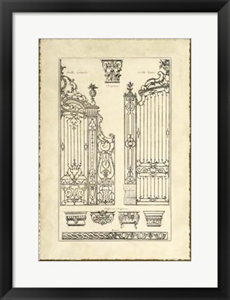 Framed Vintage Ornamental Gate I Print