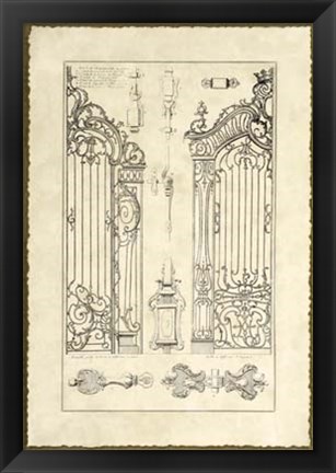 Framed Vintage Ornamental Gate III Print