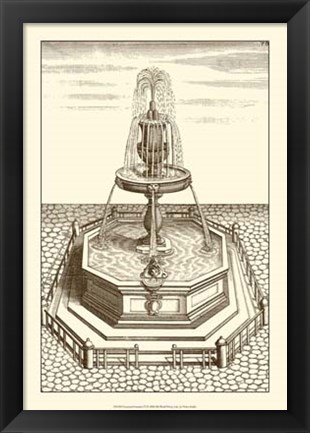 Framed Courtyard Fountain VI Print