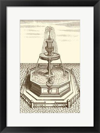 Framed Courtyard Fountain VI Print