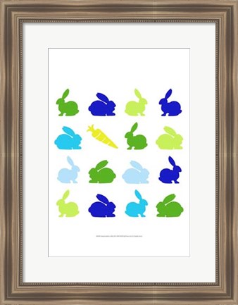 Framed Animal Sudoku in Blue II Print