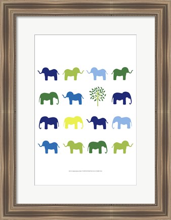 Framed Animal Sudoku in Blue IV Print