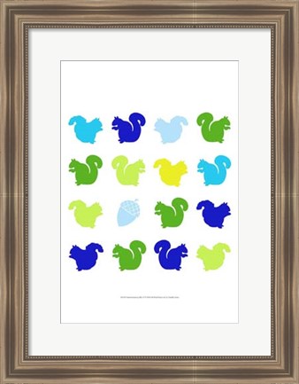 Framed Animal Sudoku in Blue VI Print