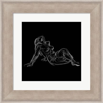 Framed Figure Study on Black III Print