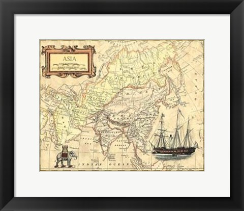 Framed Asia Map Print