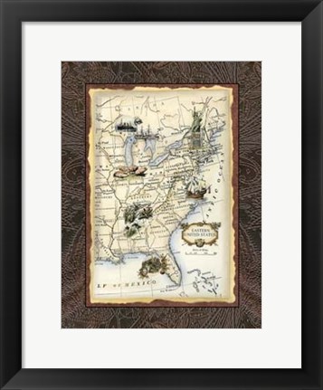 Framed Eastern States Map Print