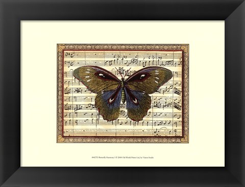 Framed Butterfly Harmony I Print