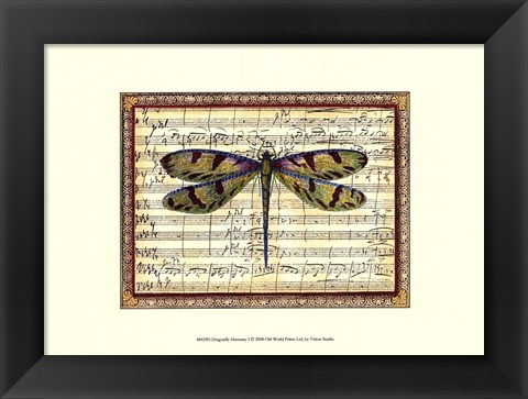 Framed Dragonfly Harmony I Print