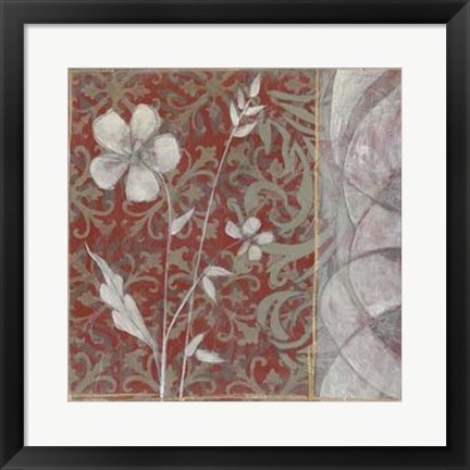 Framed Taupe and Cinnabar Tapestry II Print