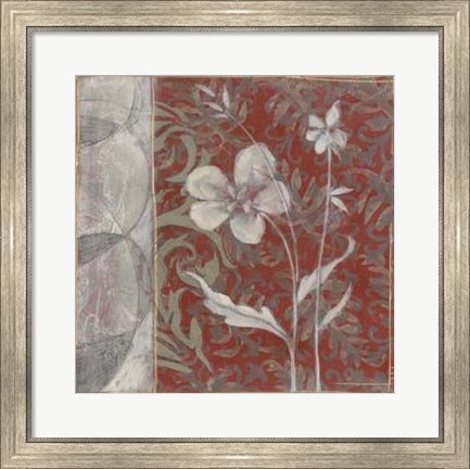 Framed Taupe and Cinnabar Tapestry III Print