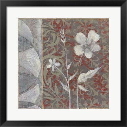 Framed Taupe and Cinnabar Tapestry IV Print
