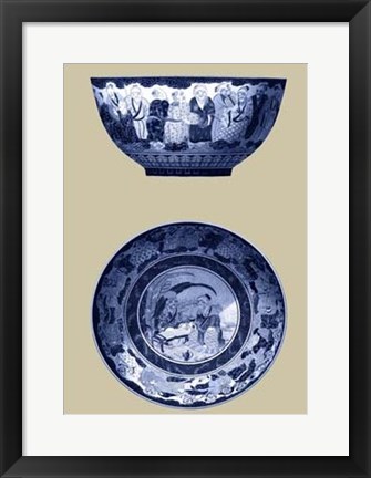 Framed Porcelain in Blue and White II Print