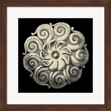 Framed Black and Tan Rosette I Print