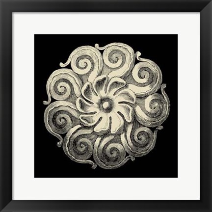 Framed Black and Tan Rosette I Print