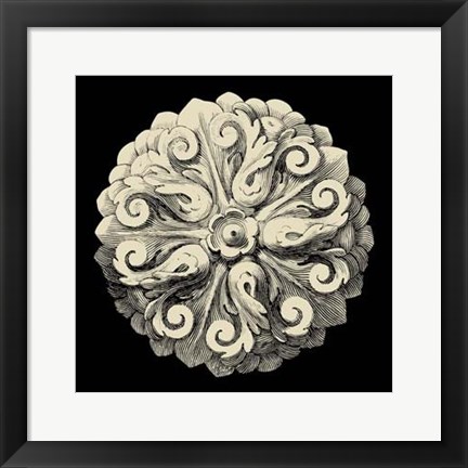 Framed Black and Tan Rosette II Print