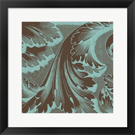 Framed Azure Acanthus I Print