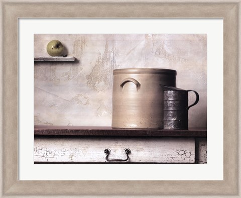 Framed Crock and Apple Print