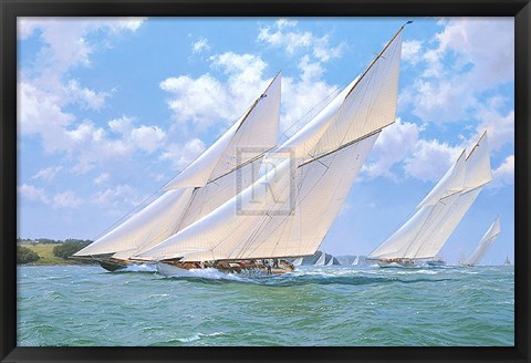 Framed Lulworth Racing Britannia and Westward of Cowes Print