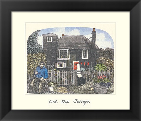 Framed Old Ship Cottage Print