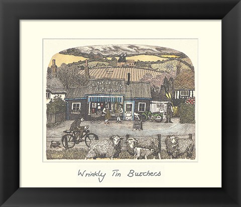 Framed Wrinkly Tin Butchers Print