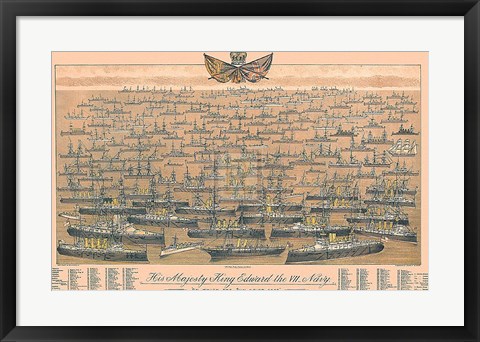 Framed His Majesty King Edward VII, Navy - &#39;On Which The Sun Never Sets&#39; Print