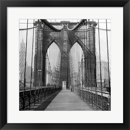 Framed Brooklyn Bridge, Sunday AM Print