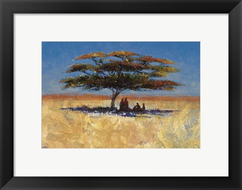 Framed Shaded By An African Tree Print