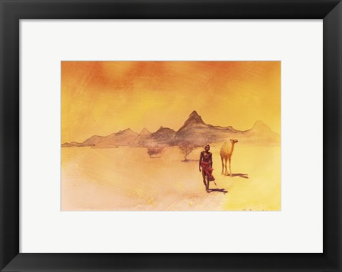 Framed Warrior And Camel Print