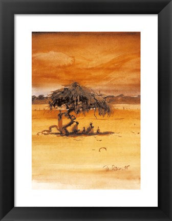 Framed Under The Shade Of The Acacia Tree Print