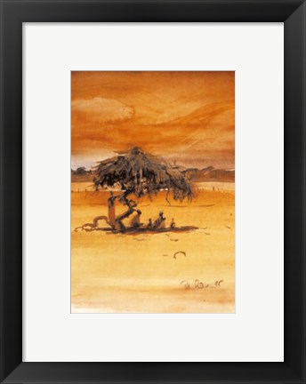 Framed Under The Shade Of The Acacia Tree Print