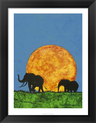 Framed Elephants Print