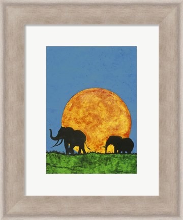 Framed Elephants Print