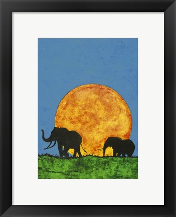 Framed Elephants Print