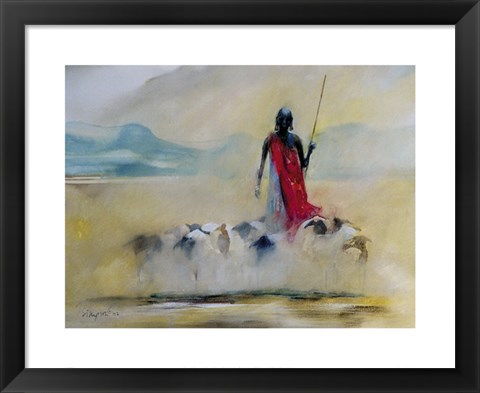 Framed Suswa Sheep Print