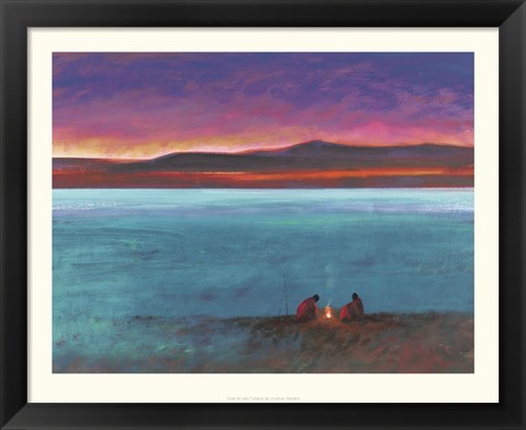 Framed Dusk At Lake Turkhana Print