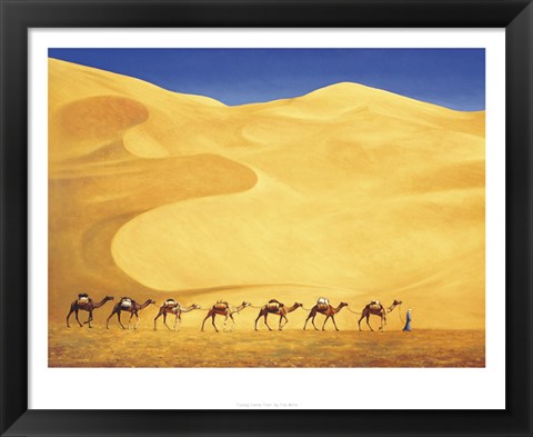 Framed Tuareg Camel Train Print