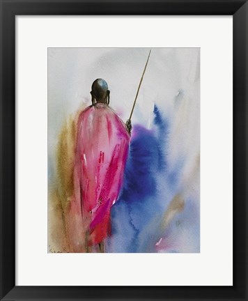 Framed Masai Herdsman Print