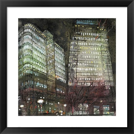 Framed Night Lights - Canary Print