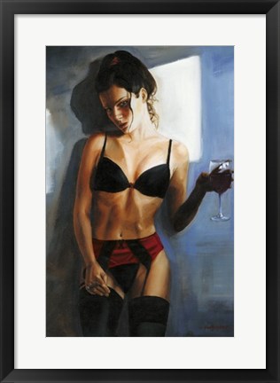 Framed Red Ribbon III Print