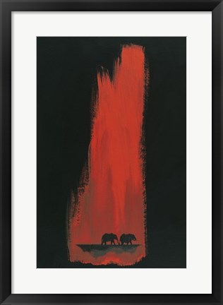 Framed Elephants Print