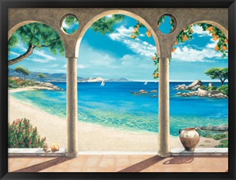 Framed Mediterranean Bay Print