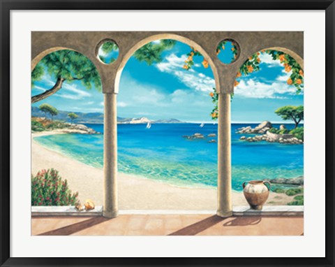 Framed Mediterranean Bay Print